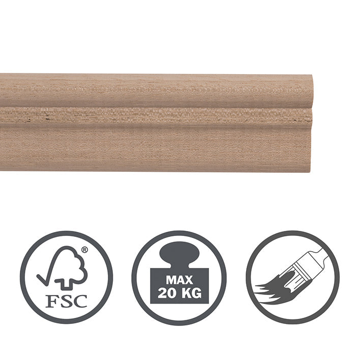 STAS windsor: rail mural au design traditionnel, en bois d'Ayous.