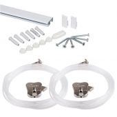 STAS cliprail pro white 59" | 150 cm - complete kit, including 2 clear cords 59" with STAS zipper