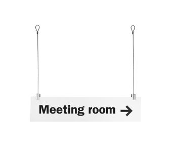 Hang ceiling signs with STAS drop ceiling hooks (drop ceilings)
